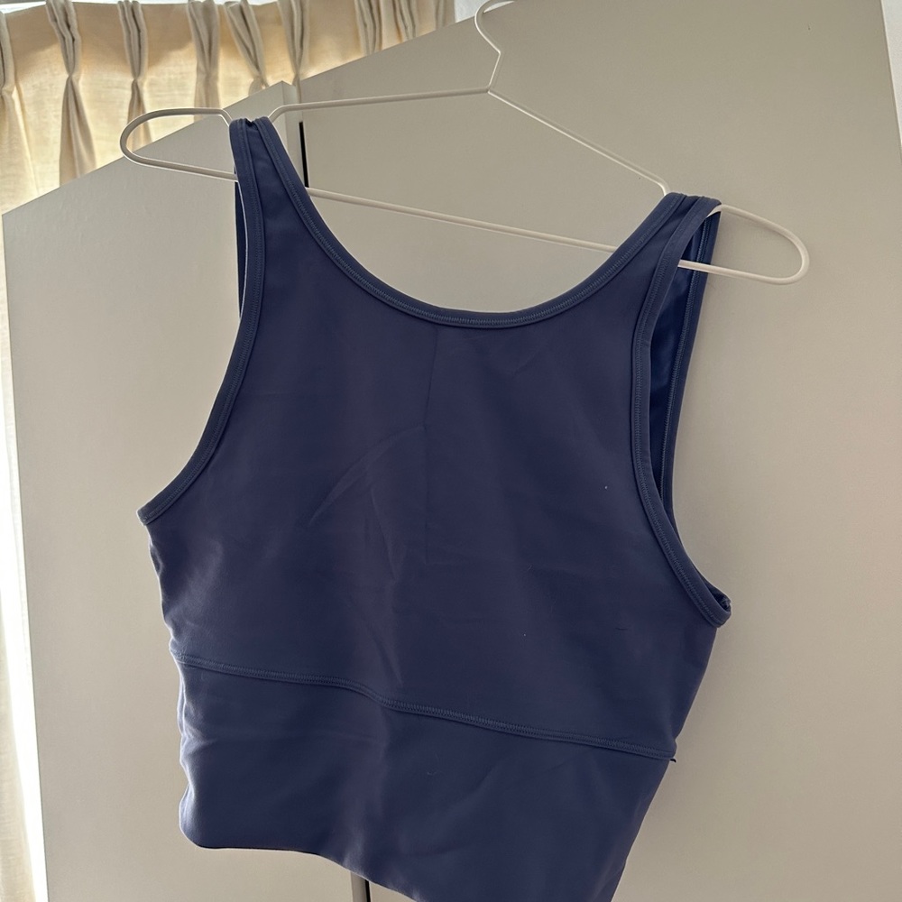 lululemon | blue cropped high neck top
